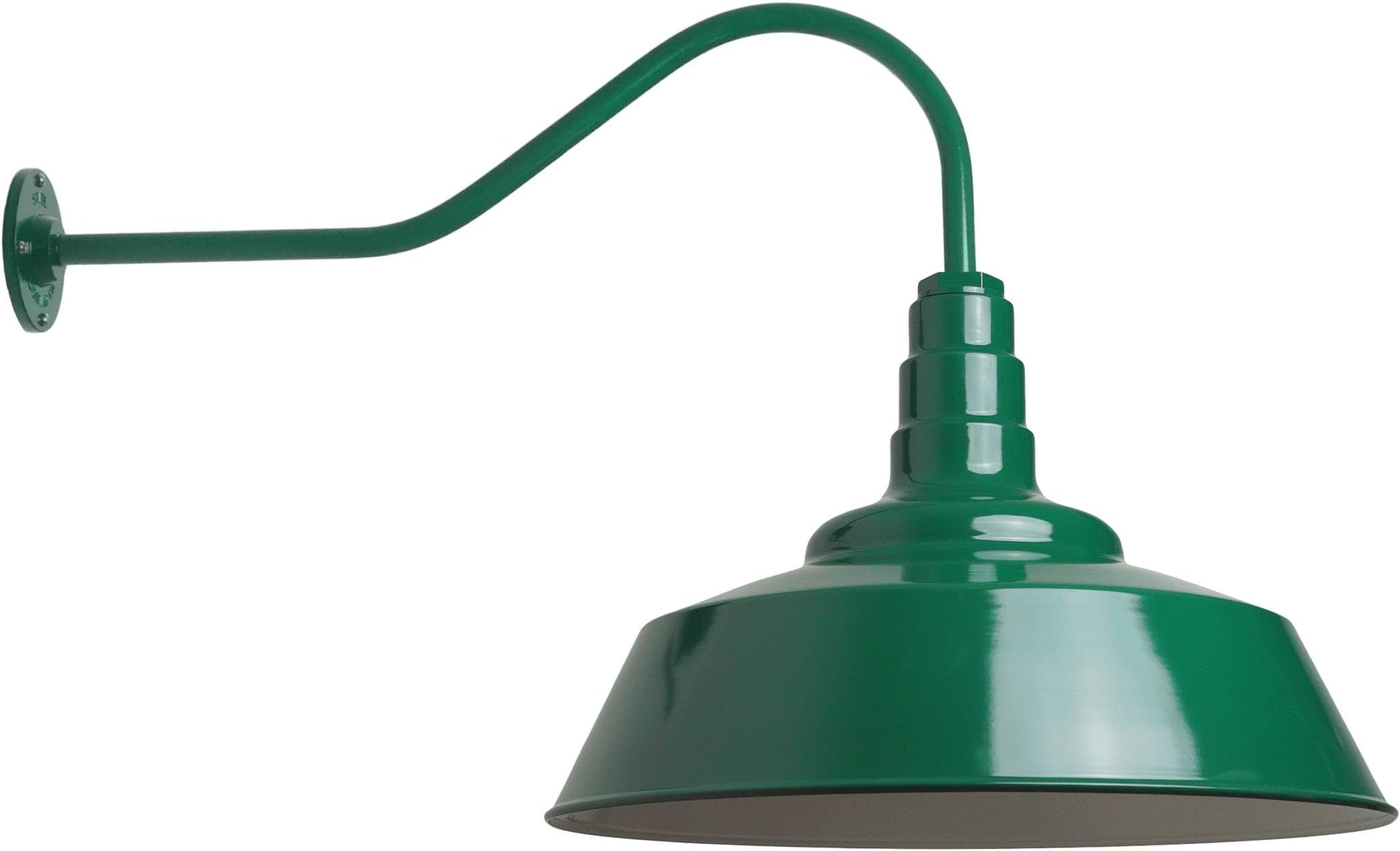 The Standard | 20 Inch RLM Steel Dome | 23 Inch Gooseneck Barn Light (Green)