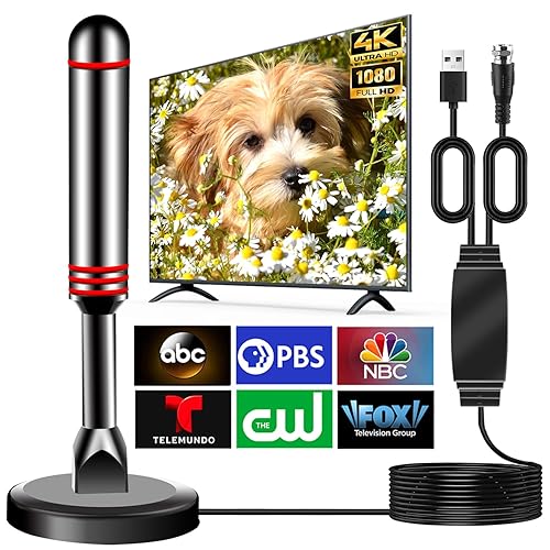 Digital Antenna for Smart TV Indoor,HD Antenna for TV Indoor 4k,Smart Antenna with Strong Magnetic Base,Support 8K 4K 1080P All TVs (AP011-3-US)