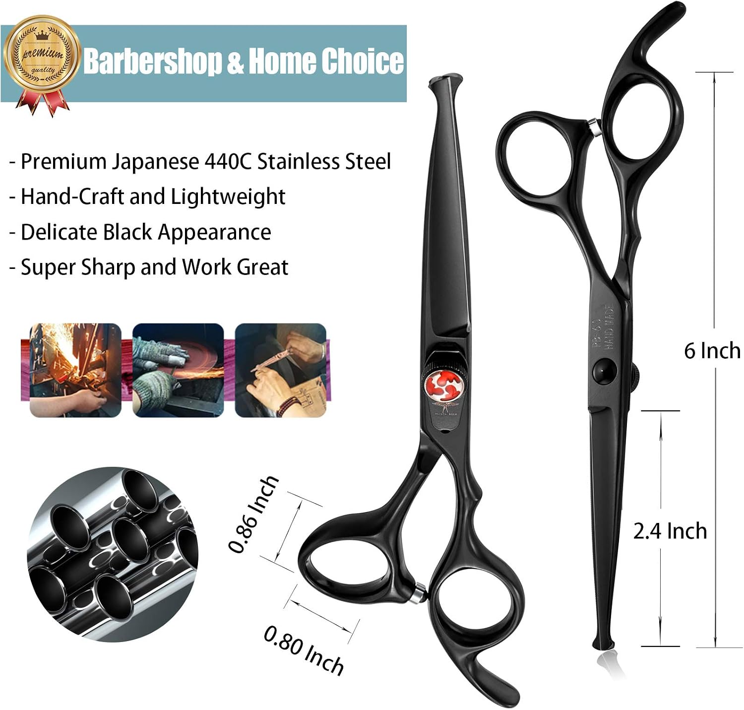 Professional Kids Safety Round Tips Hairdressing Scissors - 6 Inch Hair Trimming Scissors for Baby Toddler Beginners Home Use - Image 5