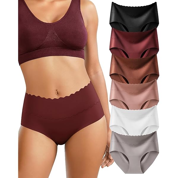 6er Pack Ice Silk Damen Slips - Hochtailliert & Saugfähig