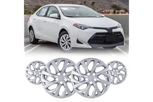 WOLFSTORM 16" Hubcaps for Toyota Corolla 2017-2019 Steel Wheels, R16 Car Hubcaps Snap On Installation 16 Inch Wheel Rim Cover Set of 4, w/o Decoration Nuts, Silver