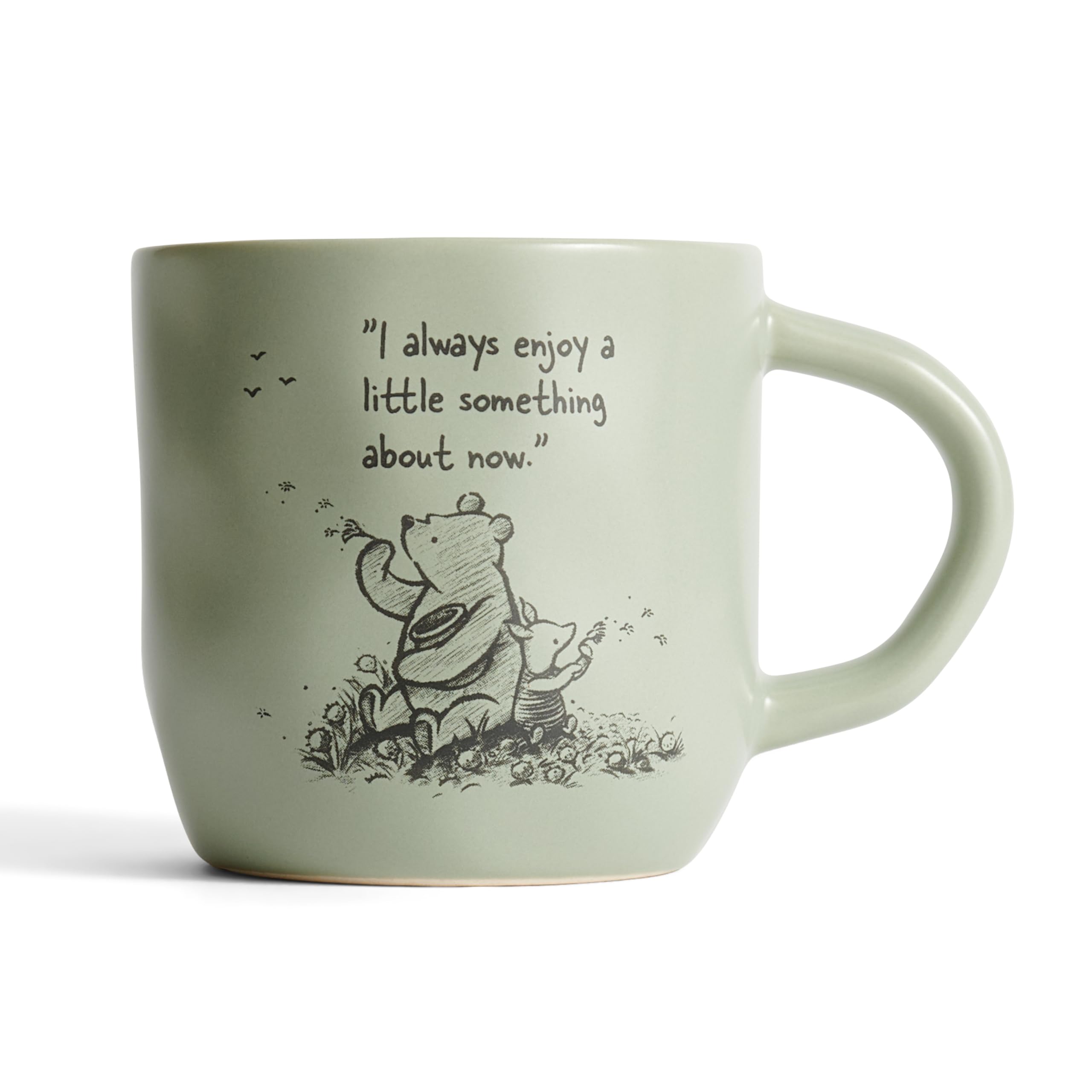 Fyrklövern Winnie Puuh Kaffeetasse Disney, 300 ml, Steinzeug, Spülmaschinenfest, Seidenmatte Glasur, inkl. Geschenkbox, Grün