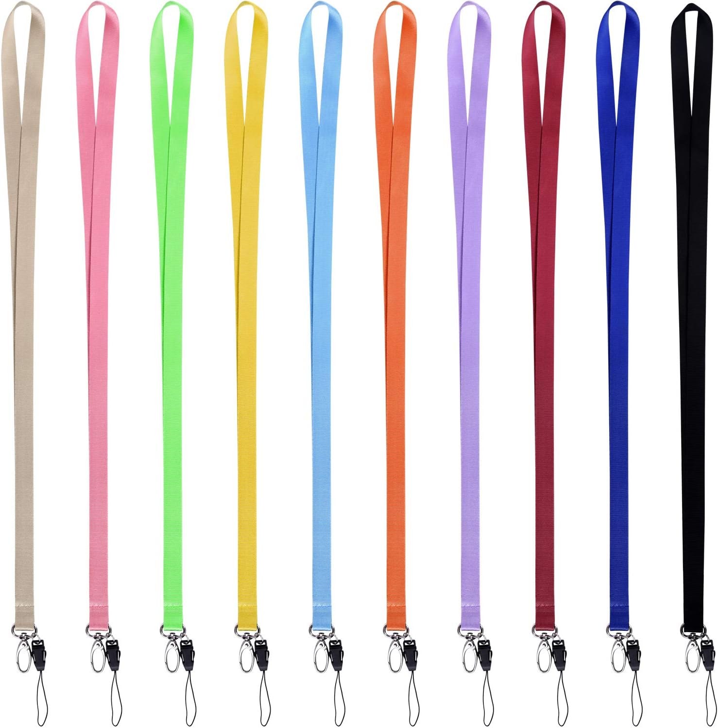 wisdompro Office Lanyard, 10 Pack 23 Inch Polyester Neck Strap with Oval Clasp for Badge Holder ID Card, Keys, Keychain, USB - Image 3