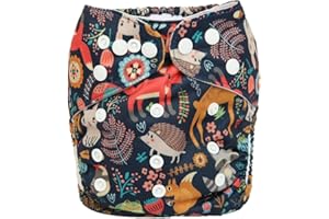 SIGZAGOR Baby Pocket Diaper Nappy Reusable Washable 8lbs to 36lbs (Fox Rabbit Owl)