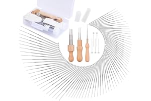 SHWAKK Needle Felting Needles, 89PCS Needle Felting Kits, Needle Felting Supplies,75 Wool Felting Needles, 3 Wooden Handle for Making Felt Animals Doll Painting Handicraft 36/38/40 Gauge