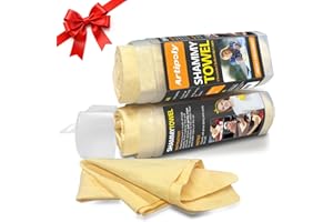ARTIPOLY Premium Shammy Cloth for Car Drying 2pk (26”x17”)-Super Absorbent Chamois Towel for Car-Reusable Shammy Towel for Car, Bathroom,Pets, Dust Remove, No Spots/Streak/Scratch