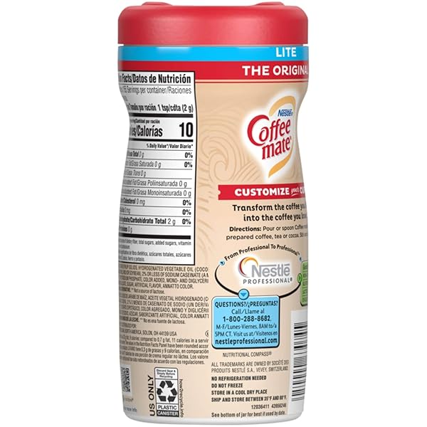 NESTLE COFFEE-MATE COFFEE CREAMER, ORIGINAL LITE, 11OZ POWDER CREAMER