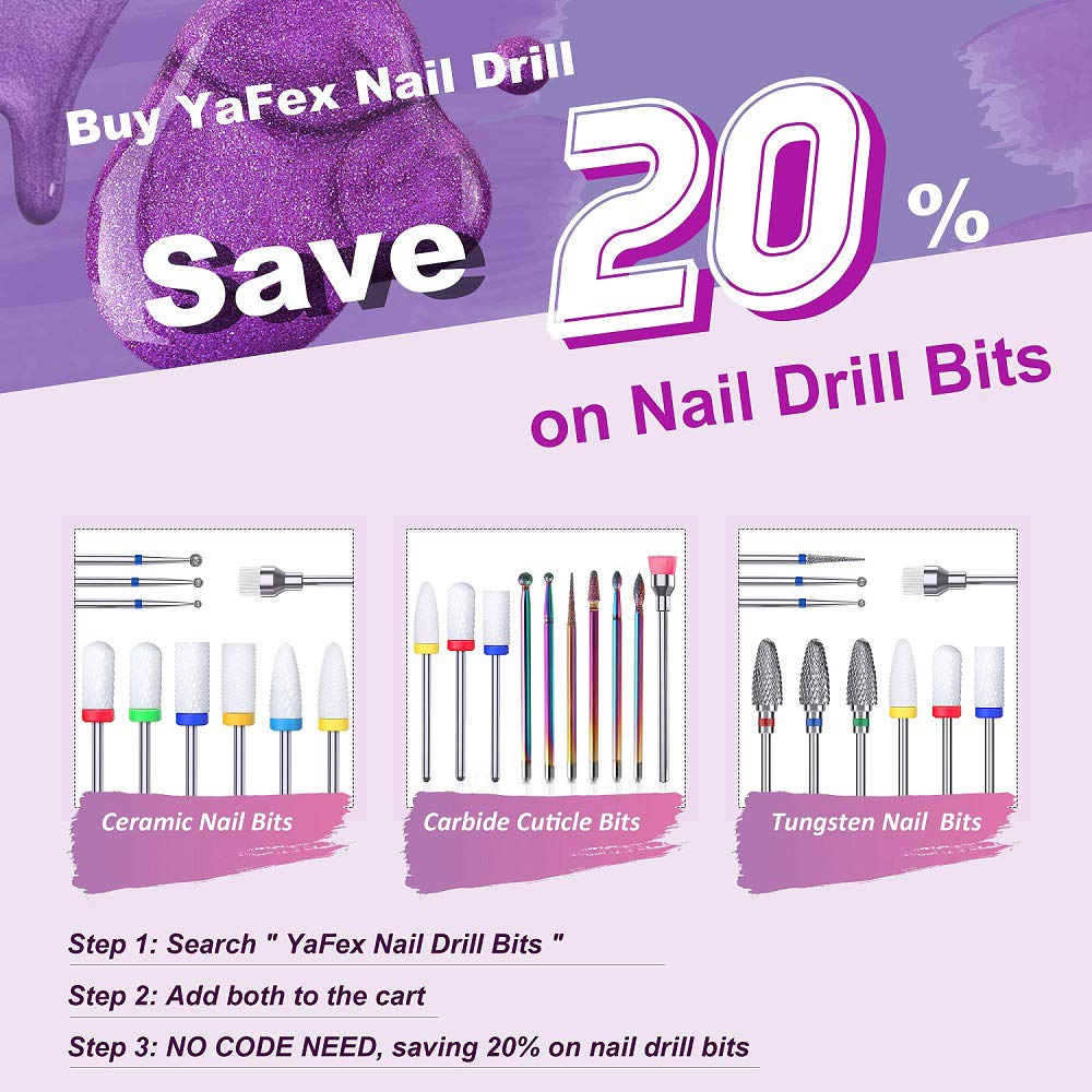 Electric Nail Drill- Professional Portable Manicure Pedicure E-file Kit with Acrylic Fake Nail Clipper for Shaping, Polishing, Removing Acrylic Gel Nails: Beauty