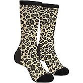 Unisex Fun Novelty Crazy Crew Socks Animal Leopard Print Dress Socks