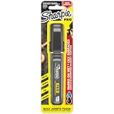 Sharpie Pro Permanent Marker, Medium, Chisel Tip, Black Marker (2018329) | Anti-Roll Barrel Shape, Durable Tip, Ink Formulated To Mark On Wet, Oily, Dusty and Abrasive Surfaces