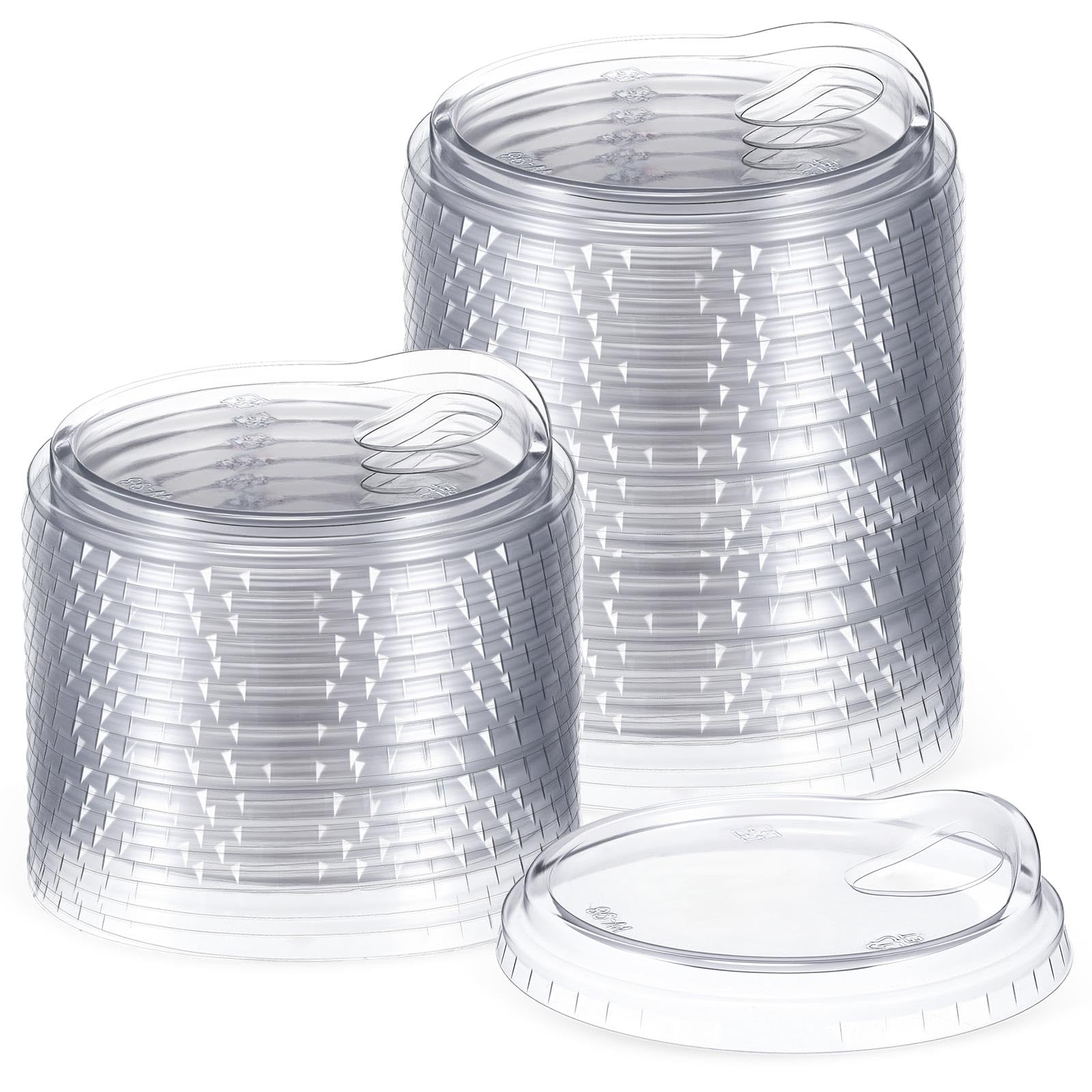 Photo 1 of Acellegic 50 Pcs Clear Strawless Plastic Lids Fits for 12, 16, 20 and 24 oz Cups Disposable PET Sipper Cup Lids for Iced Coffee Milkshake Party Supplies (Transparent,90mm)