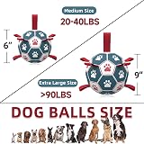 HETOO Dog Toys Extra Large Football with Straps 9 Inch Blue Red view 5