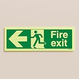 VSafety V Safety Glow Exit Sign Left Arrow 300x100mm Photoluminescent view 2