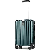 Hanke 20 Inch Carry On Luggage 22x14x9 Airline Approved Lightweight PC Hard Shell Suitcases with Wheels Travel Luggage Rolling Suitcase Travel Luggage Bag for Weekender(Blackish Green)