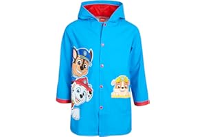 Nickelodeon Boys' Rain Jacket - Hooded Slicker Shell Raincoat: Baby Shark, Paw Patrol (Size: 4-7)