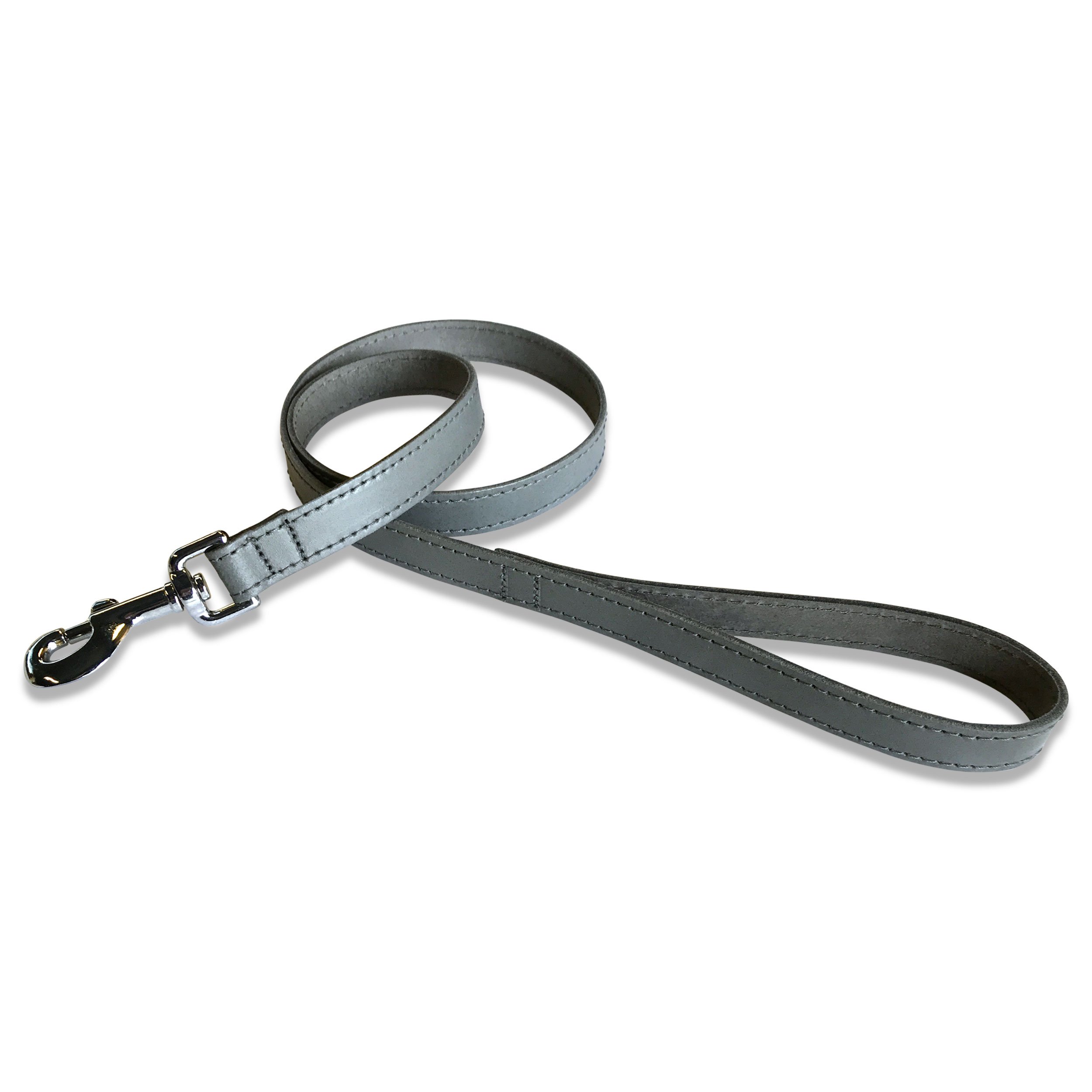 BBD Pet Products Leather Lead, 3/4 x 40-Inch, One Size, Grey