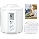 [TANICA] YOGURTiA Yogurt Maker &amp; Fermented Food Machine &ndash; Precise Temperature Control (1&deg;F/1&deg;C Increments) for Consistent Results, 77-158&deg;F (25-70&deg;C), 100-240V, Made in Japan, 2 Glass Pots, Timer