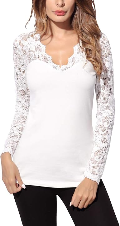 tee shirt dentelle beige