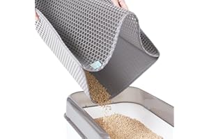 Laifug Cat Litter Mat, Cat Litter Collection Mat, Cellular Dispersion Control Mat, Phthalate Free, Urinary and Water Resistant, Easy Clean Floor Mat