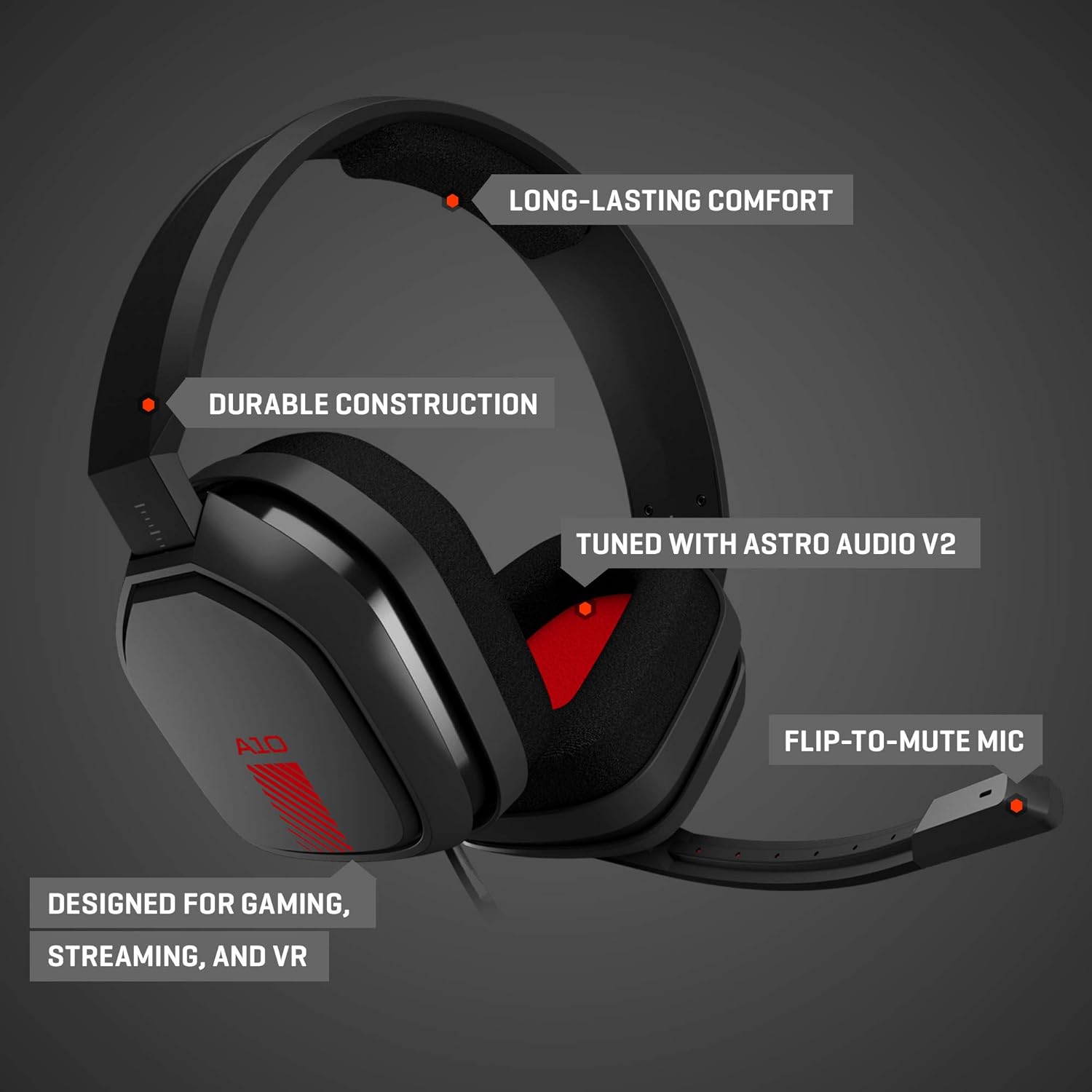 Amazon Com Astro Gaming A10 Gaming Headset Black Red Pc Video Games