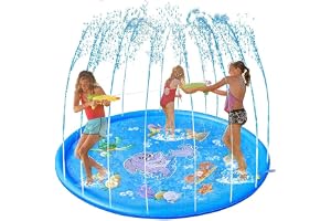 Splash Sprinkler Piscina Tapete de Água Infantil de Brincar para Crianças (Tema Marinho), Ideal para Festas de Aniversário, V