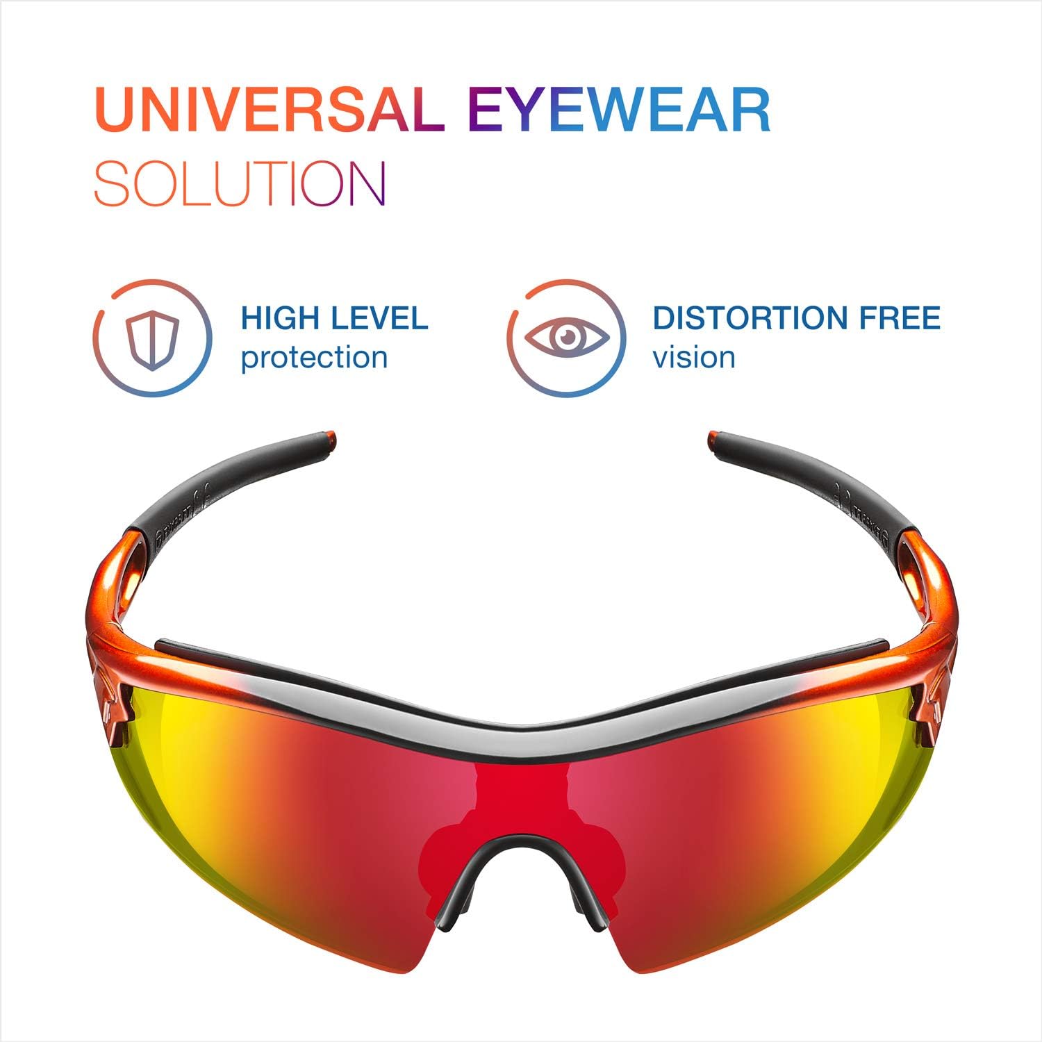 ToolFreak Reevo Safety Sunglasses, Red Mirror Lens, Anti Glare, UV & Impact Eye Protection, Safety Rating to EN166FT - Image 3