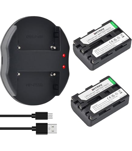 DSTE Lot 2 Batteries NP-FM70 / NP-QM71 3400mAh - Compatible Sony Caméscopes DCR-TRV / PC / HC / HDR