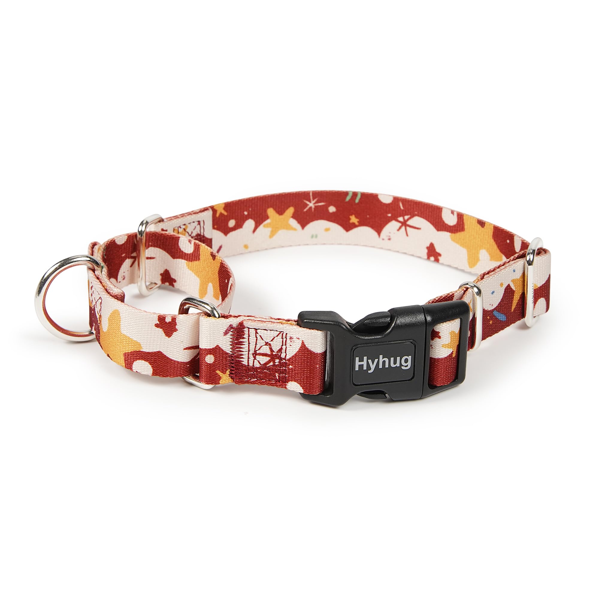 Hyhug Martingale Dog Collar With Buckle: Escape-Proof, No Slip Heavy Duty Nylon, Colorfast Adjustable Pet Supplies for Medium Breeds(Christmas Ice Cream, Medium)