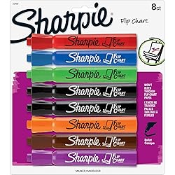 Sharpie Flip Chart Markers, Bullet Tip, Assorted