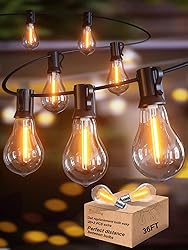 DAMAING LED String Lights Outside 36FT Weatherproof