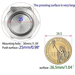 Big Momentary Push Button Switch 30mm 1.18in