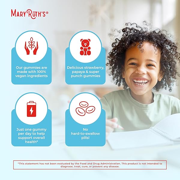 MARYRUTH ORGANICS KIDS VITAMINS | MULTI | SUGAR FREE | 2 MONTH SUPPLY | KIDS MULTIVITAMIN GUMMIES FOR AGES 2+ | MULTIVITAMIN FOR KIDS | VITAMINS FOR KIDS | VEGAN | ONLY 1 GUMMY A DAY | 60 COUNT |