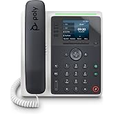 Plantronics Poly Edge E220 IP Desk Phone (Plantronics + Polycom) &ndash; Designed for use in Common Areas &ndash; 4-Line Keys Supporting up to 16 Lines - Integrated Bluetooth for Mobile Phone and Headset Pairing