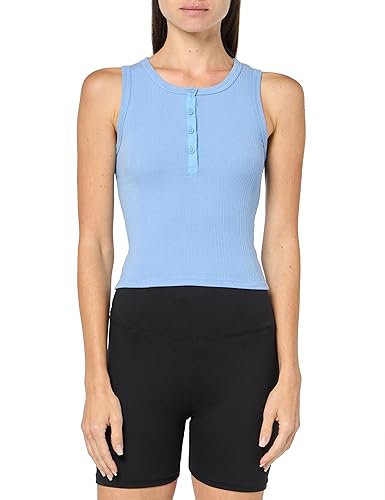 Florence by millsWomensRib Refresh Cropped Henley TankEndless SkyMedium - Amazon deal for $16.36