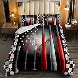 Erosebridal Baseball Comforter Set Queen,Softball