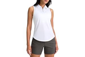 G Gradual Womens Golf Shirt Sleeveless Zip Up Polo Shirts for Women Collared Lightweight Tennis Athletic Tank Top