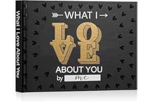 Artmag What I Love about You Book, Fill-in-the-Blank Love Journal Book for Couples Boyfriend Girlfriend Husband Wife Birthday Christmas Gifts Stocking Stuffer (Black)