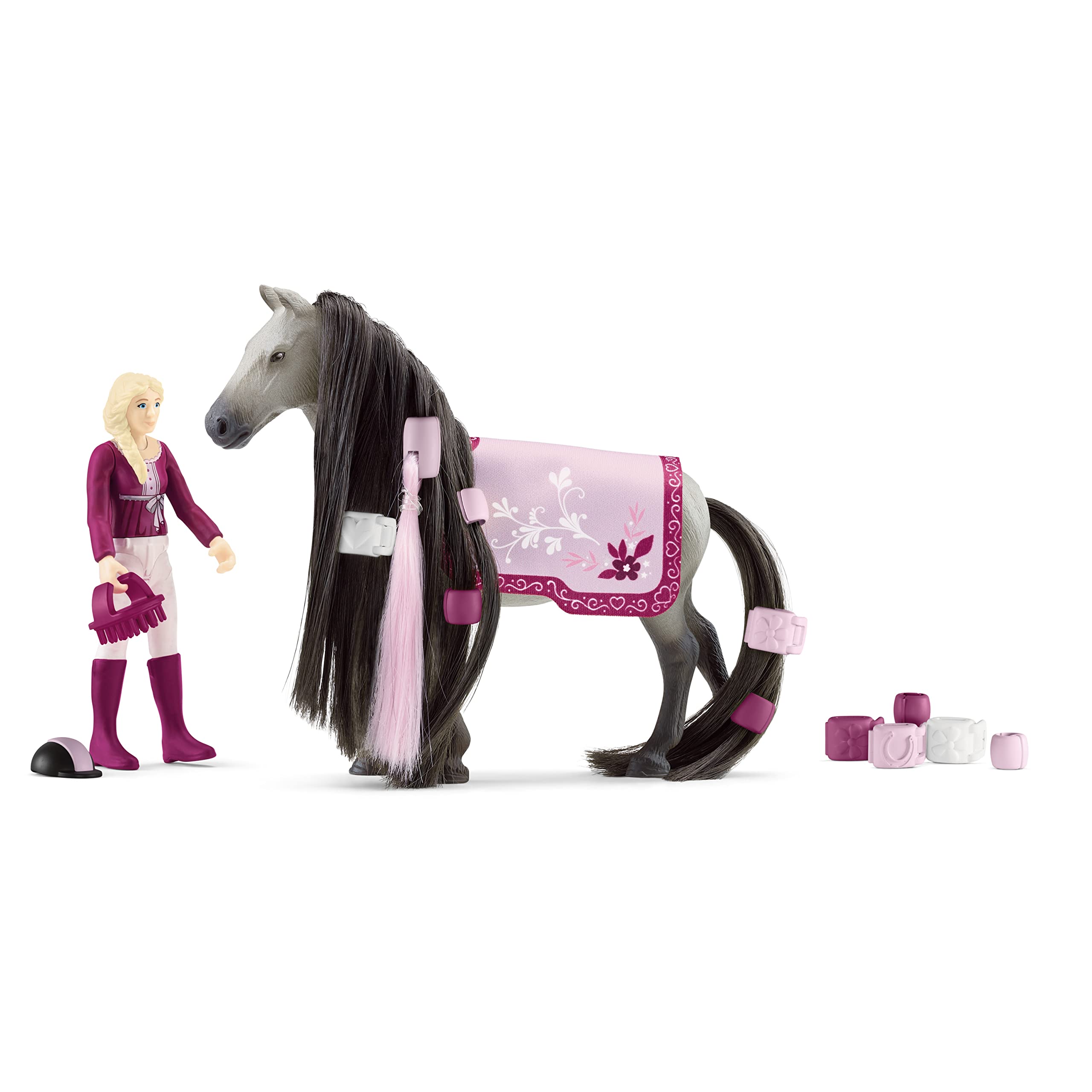 SCHLEICH HORSE CLUB 42584 Sofia's Beauties 18-Teiliges Pferde-Beauty-Set - Reiterin Sofia und Pferd mit Mähne und Schweif zum Striegeln plus Zubehör, Pferde Spielzeug ab 5 Jahren