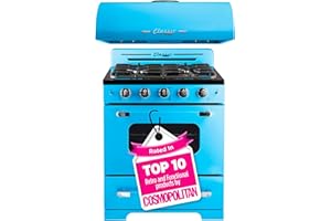 Unique Appliances UGP-30CRP-RB Classic Retro 2-Piece Freestanding Gas 3 Fan Speed-Electric Hood, Range with Convection Oven and 4 Burners, 30", Ocean Mist Turquoise