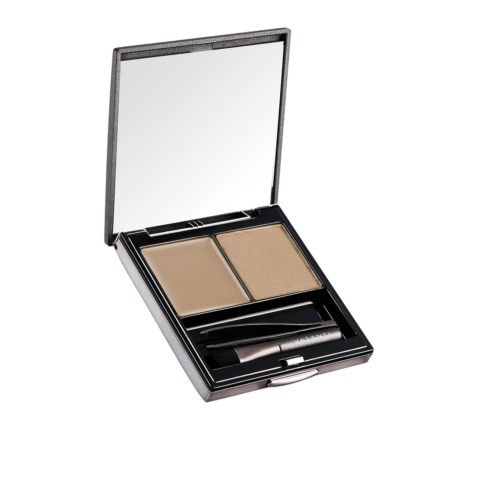 Vasanti Dynamic Brow Duo Kit - All you need for Perfect Brows - Includes Brow Powder, Brow Wax, Mini Tweezers and Brow Brush - Paraben Free, Carmine Free. Never Tested on Animals …