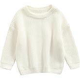 Karwuiio Toddler Baby Girl Boy Knit Sweater Round Neck Long Sleeve Pullover Sweatshirt Fall Winter Clothes