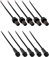 QWORK 5 Pairs IP65 Waterproof 2 Pin Connectors with 20cm 22AWG Cables view 2