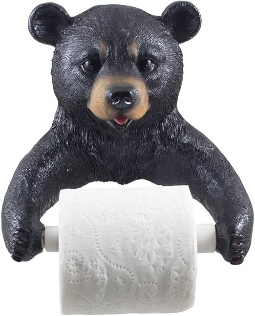 Amazon Com Decorative Black Bear Toilet Paper Holder Bathroom