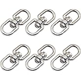 AUXBC Heavy Duty Stainless Steel Swivel Eye Hook, 6Pcs M4, 304 Double Ended Closed Ring, 115kg Weight Capacity, Rust Resistant, for Garden, Home, Shop
