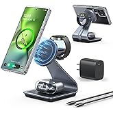 Magnetic Wireless Charger for Samsung, 3 in 1 MagSafe Charging Station Aluminum Charger Stand for Galaxy S25/S24/S23/Ultra/Plus/Z Fold7/Flip7, Watch Charger Stand for Galaxy Watch Ultra 8 7, for Buds