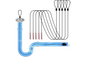 Drainsoon 30 Inches Drain Snake Drain Clog Remover, Upgraded Anti-break Metal Drain Hair Remover Tool with Nylon Coating, Drain Auger for Shower Drain, Kitchen, Bathtub Sink Cleaning (5 Pack)