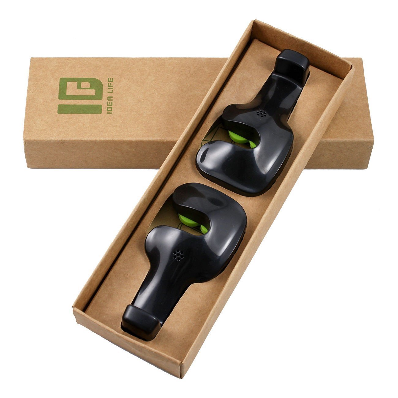 KDL Universal Car Back Seat Headrest Hanger Holder Hook for Bag Purse Cloth Grocery 2PC Black