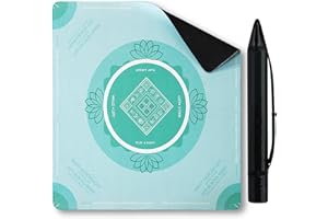 Wintogo Non-Slip Mahjong Mat with Rule, Noise Cancelling American Mahjong Table Mat and Cover for Poker Cards, Board and Tile Games, 31.5 Inch X 31.5 Inch(Green)