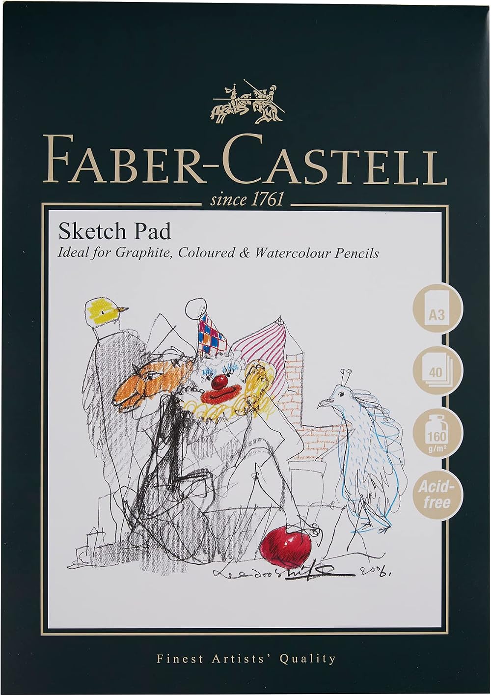 Faber-Castell Art & Graphic Sketch Pad A3 40 Sheets 160 GSM Acid Free