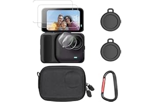 JIMOVA for Insta360 Go Ultra Accessories, Portable Mini Carrying Case Bag, Lens Screen Protectors (4 Pack) for Insta 360 Go U
